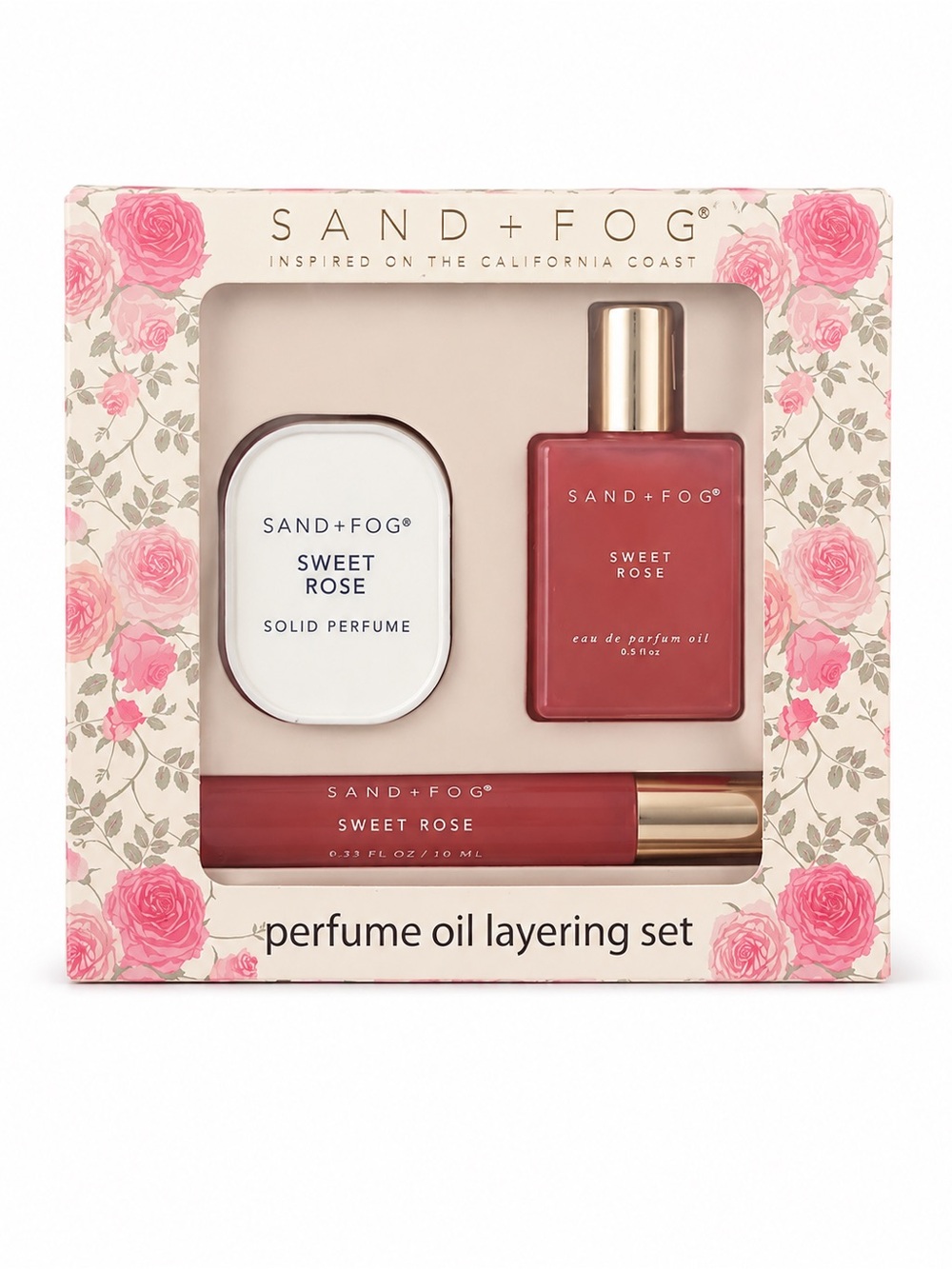 SAND+FOG Sweet Rose Perfume Oil Layering Set - Pink